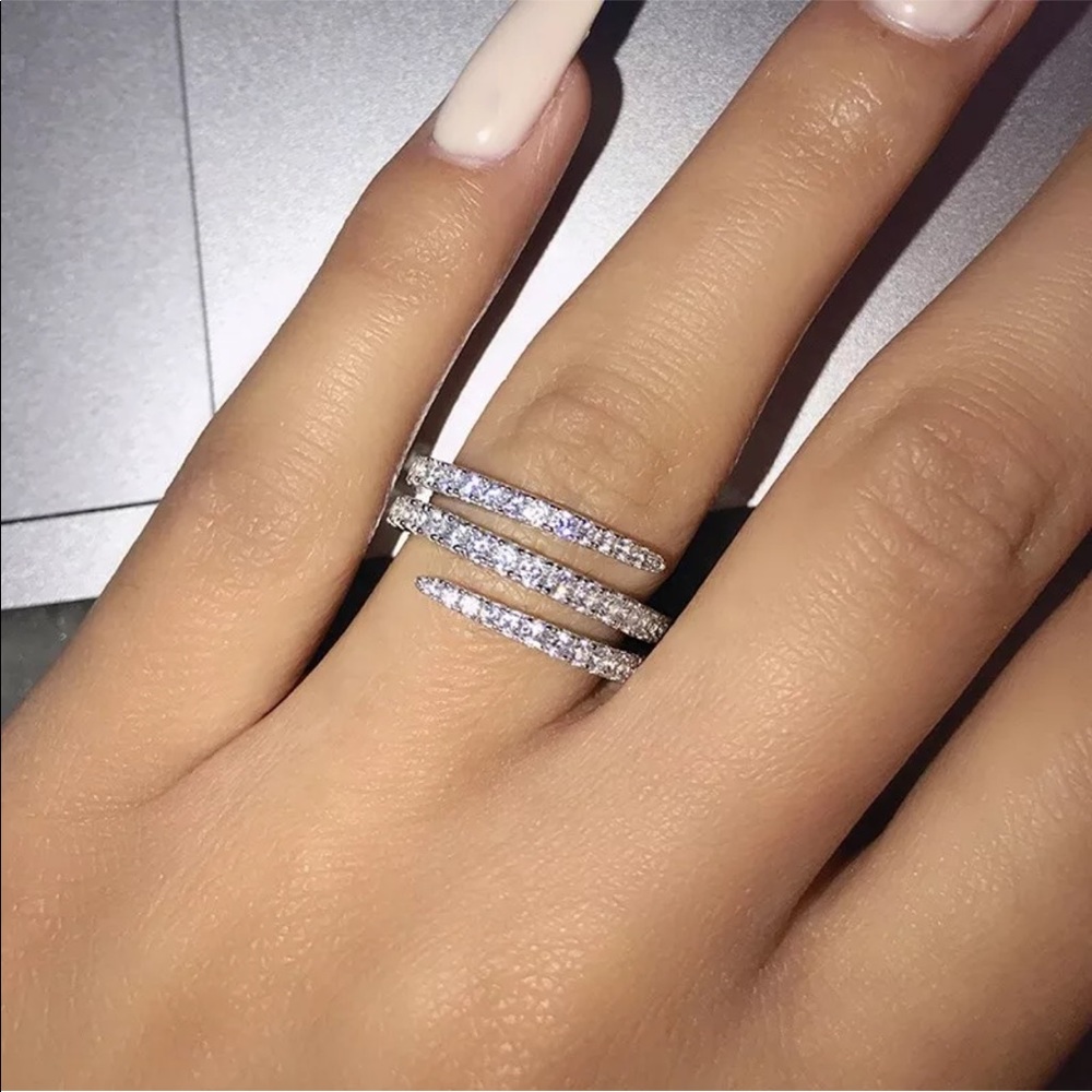 NEW* new ring engagement wedding swirl cut ring